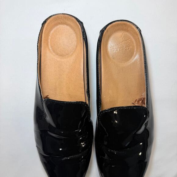 Dansko Lexie Mule Black Patent Leather Slip On Clog Womens 40 Comfort Shoe - Picture 6 of 12